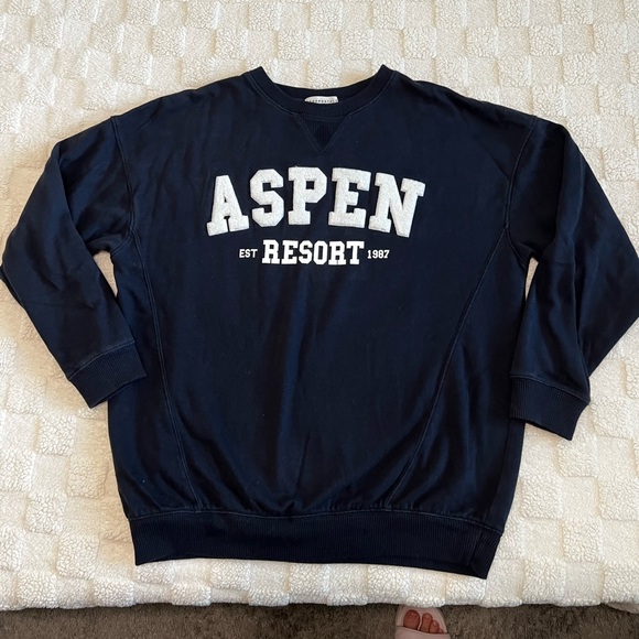 Aeropostale Oversized Unisex Navy Pullover Sweatshirt Size Mens XS - Picture 2 of 7